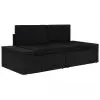 vidaXL Sectional Sofa 2-Seater Poly Rattan Black