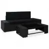 vidaXL 3 Piece Garden Lounge Set Poly Rattan Black