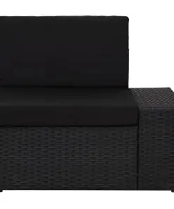 vidaXL 3 Piece Garden Lounge Set Poly Rattan Black