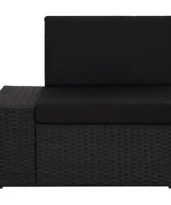 vidaXL 3 Piece Garden Lounge Set Poly Rattan Black