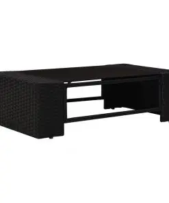 vidaXL 3 Piece Garden Lounge Set Poly Rattan Black