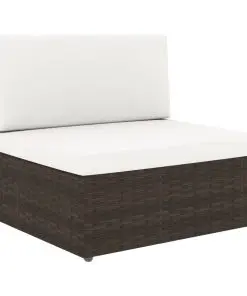 vidaXL Sectional Middle Sofa Poly Rattan Brown