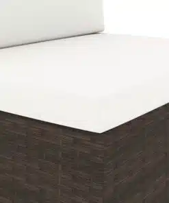 vidaXL Sectional Middle Sofa Poly Rattan Brown