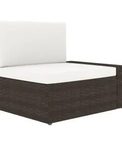 vidaXL Sectional Corner Sofa with Left Armrest Poly Rattan Brown