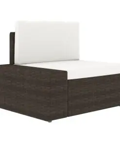 vidaXL Sectional Corner Sofa with Right Armrest Poly Rattan Brown