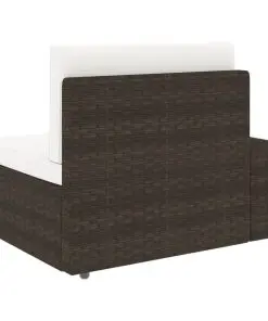 vidaXL Sectional Corner Sofa with Right Armrest Poly Rattan Brown