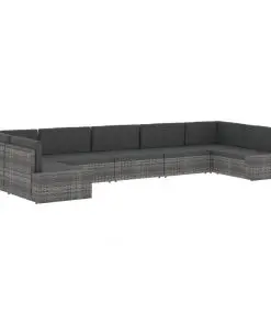 vidaXL Sectional Corner Sofa with Right Armrest Poly Rattan Brown