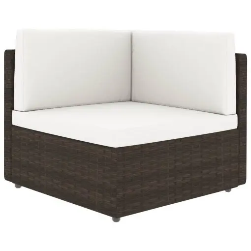 vidaXL Sectional Corner Sofa Poly Rattan Brown