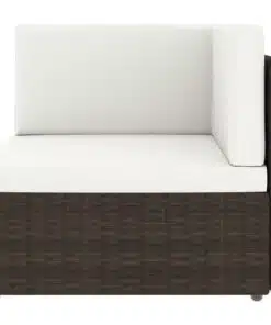 vidaXL Sectional Corner Sofa Poly Rattan Brown