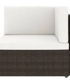vidaXL Sectional Corner Sofa Poly Rattan Brown