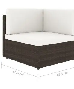 vidaXL Sectional Corner Sofa Poly Rattan Brown