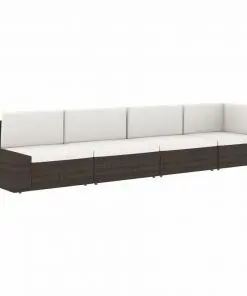 vidaXL Sectional Corner Sofa Poly Rattan Brown