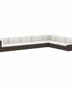 vidaXL Sectional Corner Sofa Poly Rattan Brown