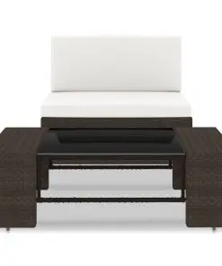 vidaXL 2 Piece Garden Lounge Set Poly Rattan Brown