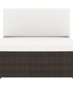 vidaXL 2 Piece Garden Lounge Set Poly Rattan Brown