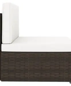 vidaXL 2 Piece Garden Lounge Set Poly Rattan Brown