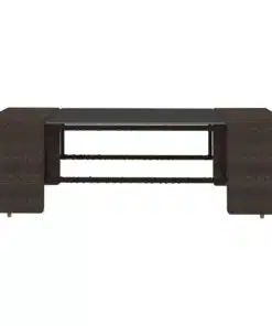 vidaXL 2 Piece Garden Lounge Set Poly Rattan Brown