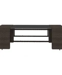 vidaXL 2 Piece Garden Lounge Set Poly Rattan Brown