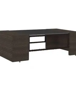 vidaXL 2 Piece Garden Lounge Set Poly Rattan Brown