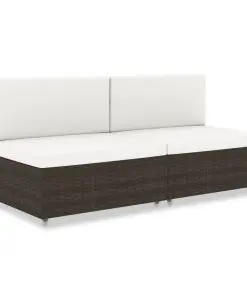 vidaXL Sectional Sofa 2-Seater Poly Rattan Brown