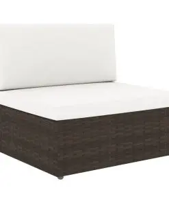 vidaXL Sectional Sofa 2-Seater Poly Rattan Brown