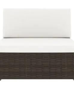 vidaXL Sectional Sofa 2-Seater Poly Rattan Brown