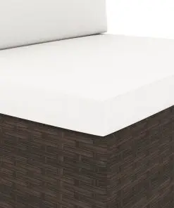 vidaXL Sectional Sofa 2-Seater Poly Rattan Brown