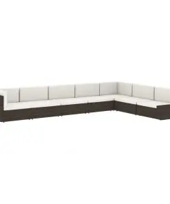 vidaXL Sectional Sofa 2-Seater Poly Rattan Brown