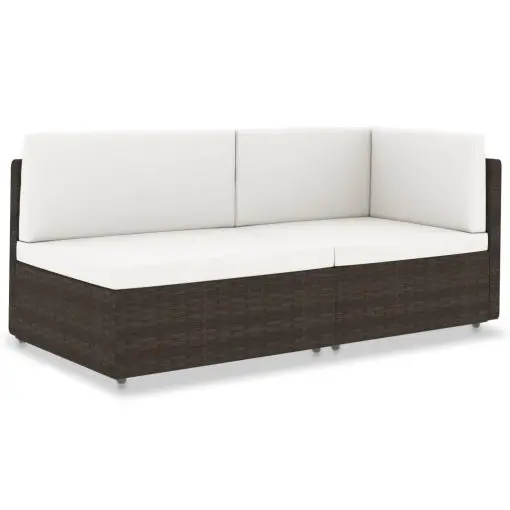 vidaXL Sectional Sofa 2-Seater Poly Rattan Brown