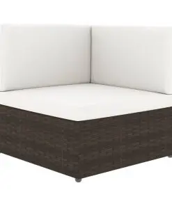 vidaXL Sectional Sofa 2-Seater Poly Rattan Brown