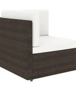 vidaXL Sectional Sofa 2-Seater Poly Rattan Brown