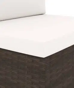 vidaXL Sectional Sofa 2-Seater Poly Rattan Brown