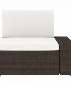 vidaXL Sectional Sofa 2-Seater Poly Rattan Brown