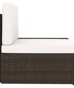 vidaXL Sectional Sofa 2-Seater Poly Rattan Brown