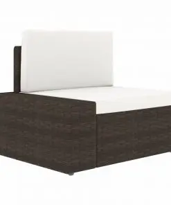 vidaXL Sectional Sofa 2-Seater Poly Rattan Brown