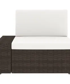 vidaXL Sectional Sofa 2-Seater Poly Rattan Brown