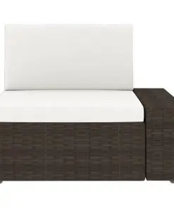vidaXL Sectional Sofa 3-Seater Poly Rattan Brown