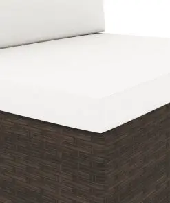 vidaXL Sectional Sofa 3-Seater Poly Rattan Brown