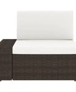 vidaXL Sectional Sofa 3-Seater Poly Rattan Brown