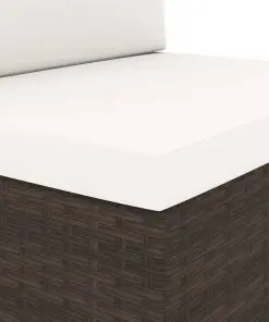 vidaXL 3 Piece Garden Lounge Set Poly Rattan Brown