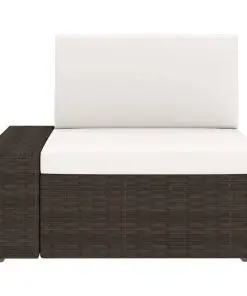 vidaXL 3 Piece Garden Lounge Set Poly Rattan Brown