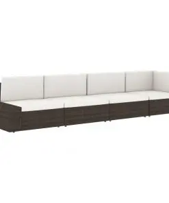 vidaXL Sectional Middle Sofa Poly Rattan Grey