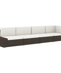 vidaXL Sectional Corner Sofa with Left Armrest Poly Rattan Grey