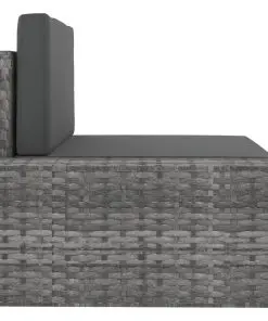 vidaXL Sectional Corner Sofa with Right Armrest Poly Rattan Grey