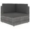 vidaXL Sectional Corner Sofa Poly Rattan Grey