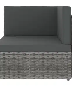 vidaXL Sectional Corner Sofa Poly Rattan Grey