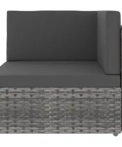 vidaXL Sectional Corner Sofa Poly Rattan Grey