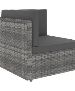 vidaXL Sectional Corner Sofa Poly Rattan Grey