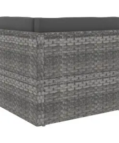 vidaXL Sectional Corner Sofa Poly Rattan Grey