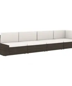 vidaXL Sectional Corner Sofa Poly Rattan Grey